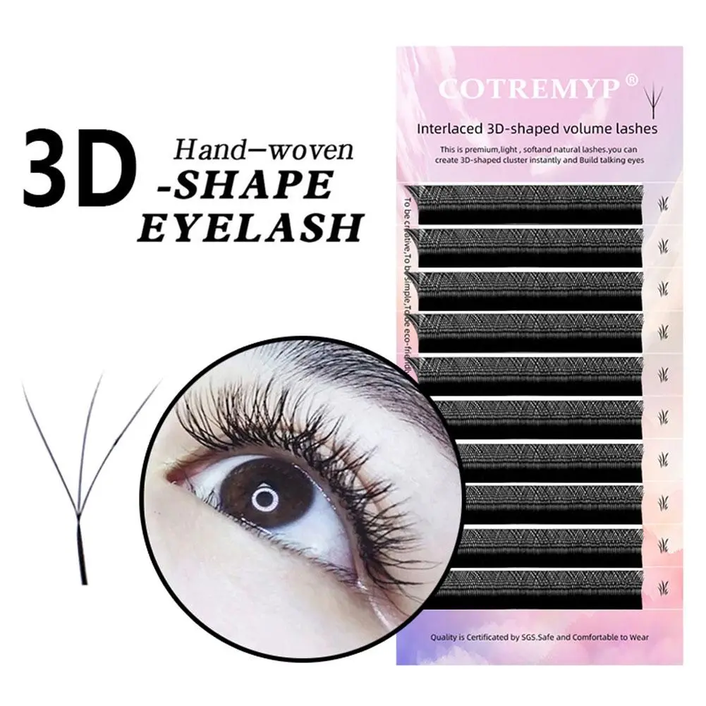 3D Volume Clover W Shape Eyelash Extension Hand-Woven Thickness Soft Lash Extension Fairy False D4T5