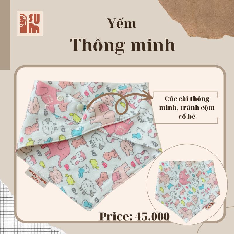 Yếm Tam Giác Vải Cotton  Mềm Mịn Cho Bé Thiết kế Thông Minh 1