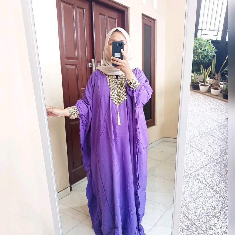 kaftan Alea/Kaftan Full Renda Muslim Wanita Rayon Panjang 0
