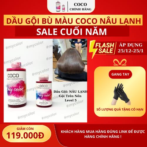 DẦU GỘI BÙ MÀU COCO màu NÂU LẠNH sử dụng trên nền lv5,lv6 ( KHÔNG SỬ DỤNG TRÊN NỀN TÓC TẨY )