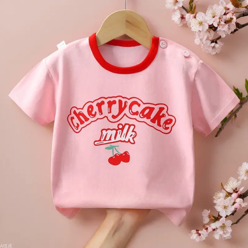 Children's Short Sleeve T-Shirt Pure Cotton Class A Summer New Boys Girls All-Cotton Clothes Korean Style 2025 Kids' Clothing