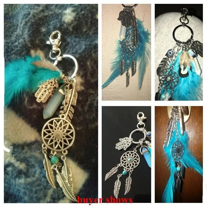 Dream Catcher Design Keychain, Bohemian Style Feather Decor Keychain, Bag Decor Tassel Keychain for Car, Home, Office, Car Accessories 2