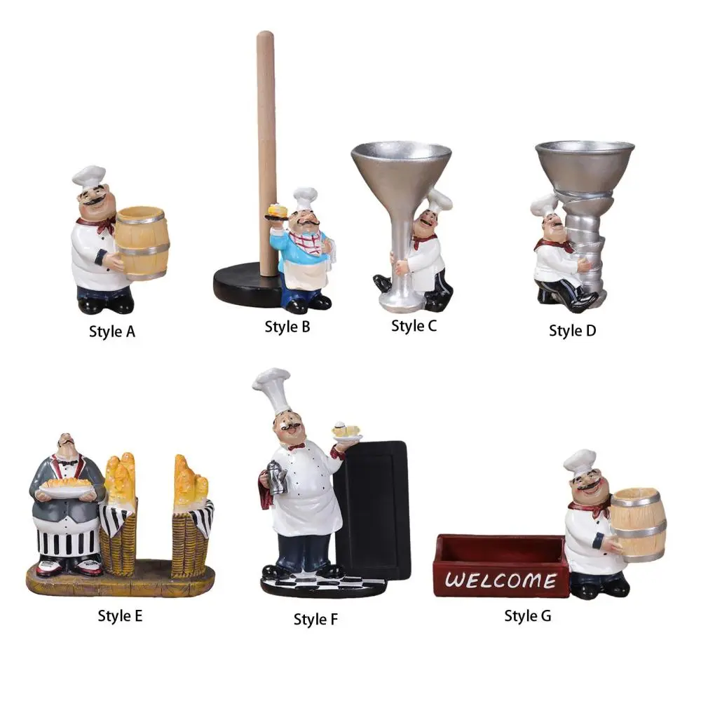 Cooking Chef Ornament Decorative Craft Collectible Chef Figurine for Kitchen Decor Home Counter Top Tabletop Decoration Coffee