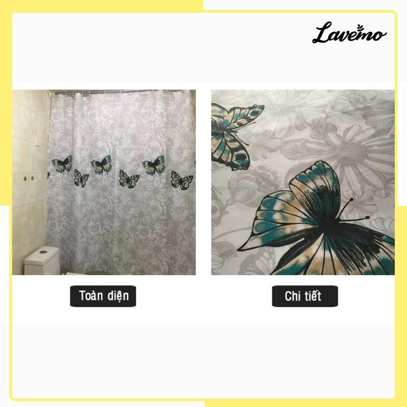 Product Introduction of Rèm Phòng Tắm Chống Thấm Nước Đẹp 100% Polyester Họa Tiết Bướm Sang Trọng HT-BUOM 54