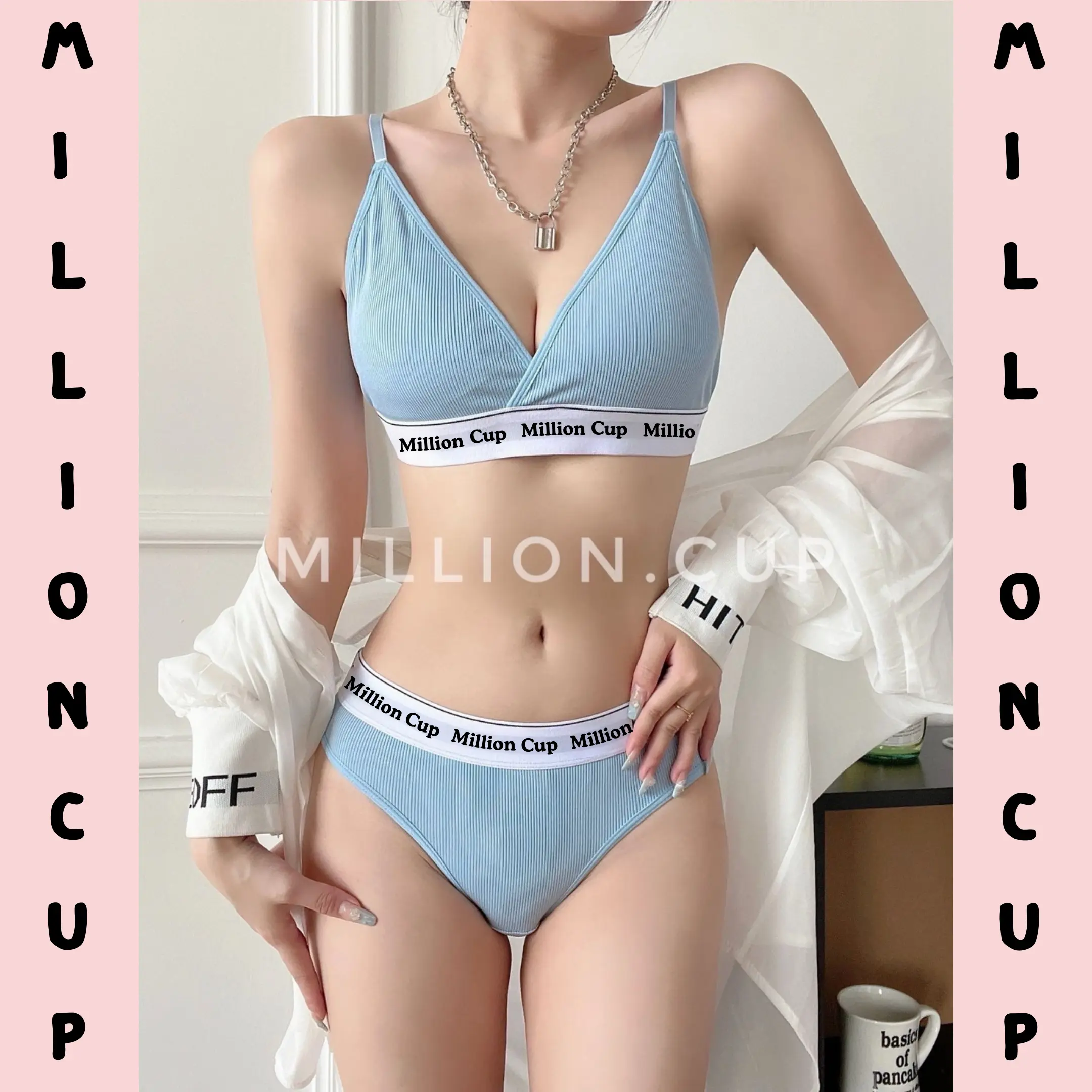 ชุดเซ็ตเสื้อใน กางเกงใน ผ้าร่อง เนื้อผ้าดี งานน่ารักมาก Clothing ผู้หญิง
