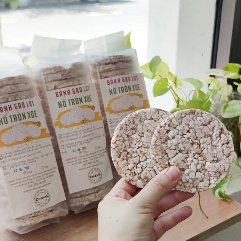 Bánh Gạo Lứt Nổ Tròn Xoe - Chiêng Food - Không Đường Ăn Kiêng - Vị Truyền Thống Vị Cỏ Ngọt mix Yến Mạch mix Quinoa diêm mạch