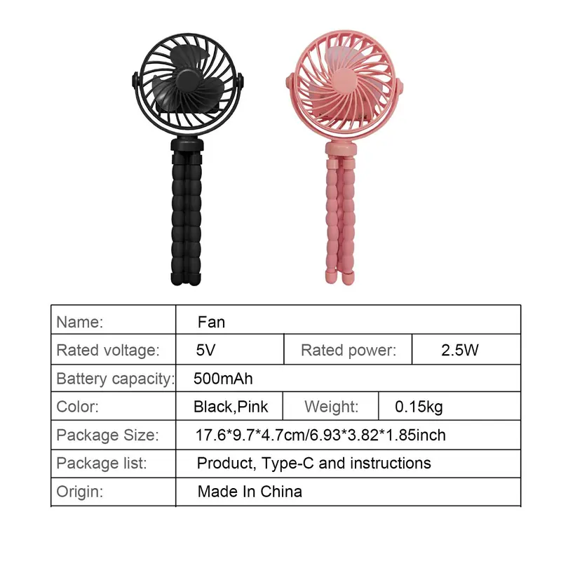 Portable USB Rechargeable Mini Fan, Foldable Desktop Fan, Multifunctional Fan for Outdoor Sport 8