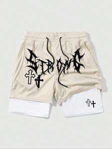 Shorts para hombre con estampado cruzado, corte regular, cómodos y transpirables para uso diario, Shorts para hombre para el verano