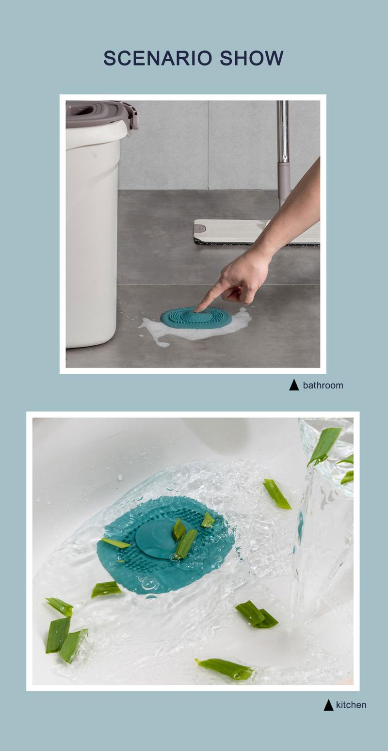 Product Introduction of Silicone Kitchen Sink Plug Shower Filter Drain Cover Stopper Sink Strainer Drainer Floor Drain Hair Catcher Bathroom Accessorie 5