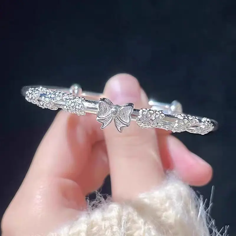 Vòng Tay Thắt Nơ Chất Lượng Cao, Màu Trơn Kiểu Đẩy Và Kéo, Tinh Tế Và Thanh Lịch, Món Quà Hoàn Hảo Cho Bạn Gái