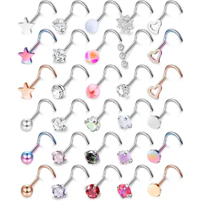 For Women Jstyle 76 Pcs Studs 316L Surgical Steel Nose Nose Rings