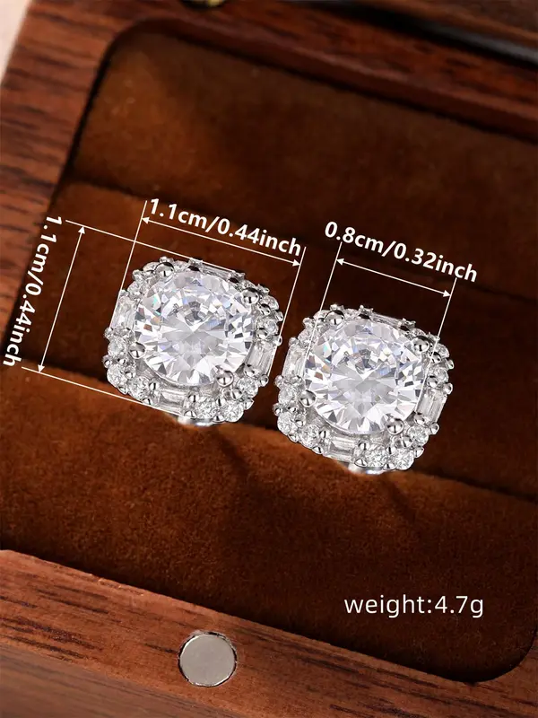 Elegant Rhinestone Decorated Stud Earrings, Fashionable Jewelry for Women for Party, Daily Clothing Decor, Trendy All-match & Exquisite Jewelry for Birthday Gift 1