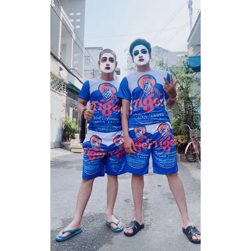 Bộ Quần Áo Thể Thao Mùa Hè Siêu Mát Mẻ Họa Tiết BIA TIGER XANH Cực Đẹp Thun Sport 6