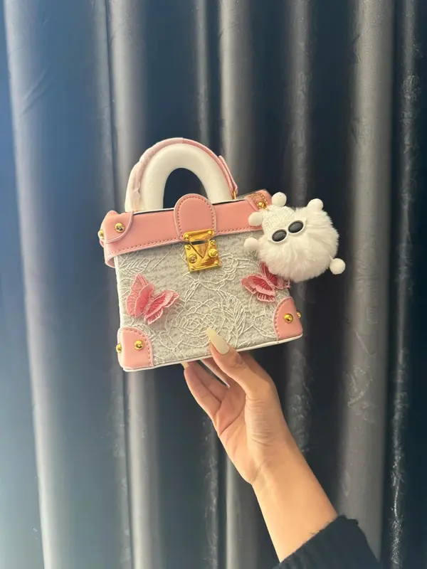 Set túi 3 món ( túi + charm + kẹp tóc) Túi Cốp Vuông Nữ Sang Chảnh Đón Xuân 2025 8