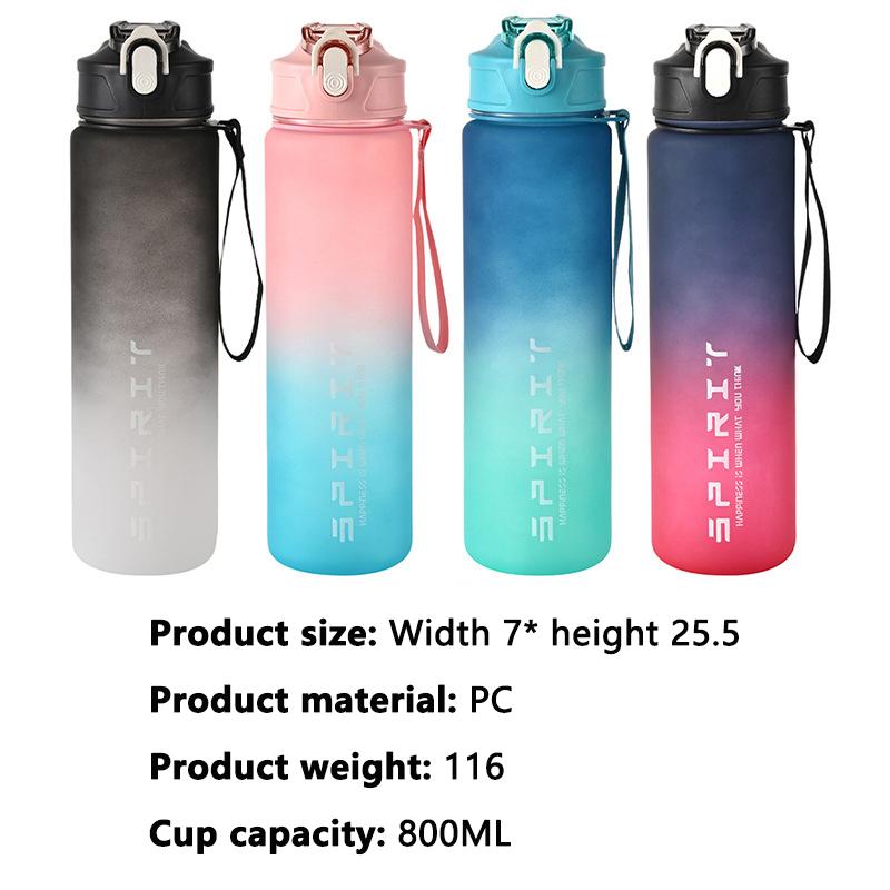Product Introduction of Bình Nước Thể Thao, Dung Tích Lớn 800ml / 28oz, Chống Rò Rỉ, Cốc Nhựa Đầy Màu Sắc, Thích Hợp Để Uống Nước, Lý Tưởng Cho Du Lịch Ngoài Trời, Cầm Tay, Thích Hợp Cho Phòng Tập Gym Thể Dục Và Thể Dục, Bình 32