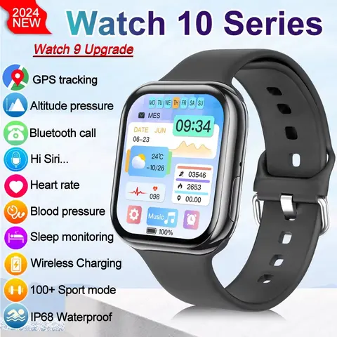 Đồng hồ thông minh GPS mới 2025 chính hãng cho Apple Watch 10, đồng hồ thông minh nam, đo nhiệt độ cơ thể, gọi Bluetooth, NFC, thể thao, đồng hồ thông minh cho phụ nữ cho Apple