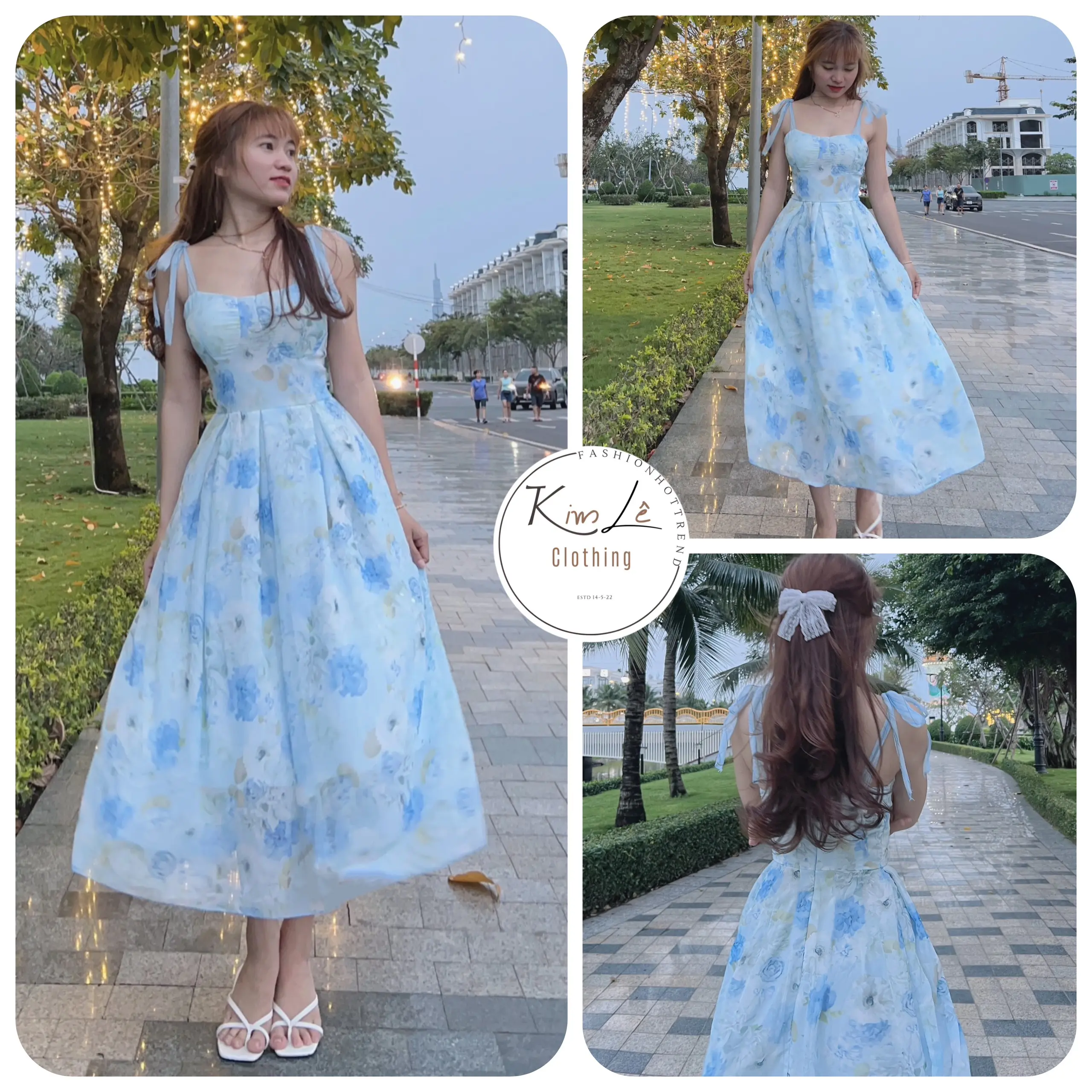 (EO DƯỚI 69) Váy Maxi Voan Họa Tiết HOA NHÍ XANH Cột Dây Vai ( có mút) Freesize DƯỚI 53KG. Nữ Dress Đầm Women