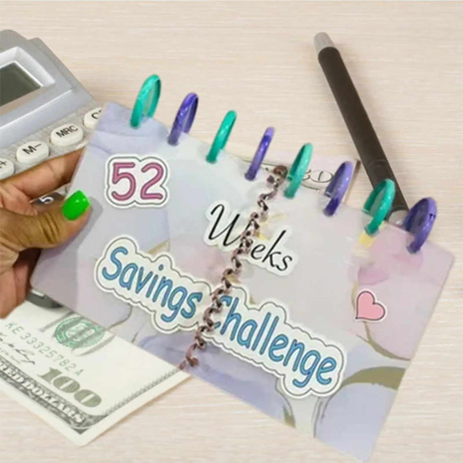 Budget Binder, 52 Weeks Saving Challenge Binder, Reusable Budget Book with Cash Envelope for Budgeting & Saving Money