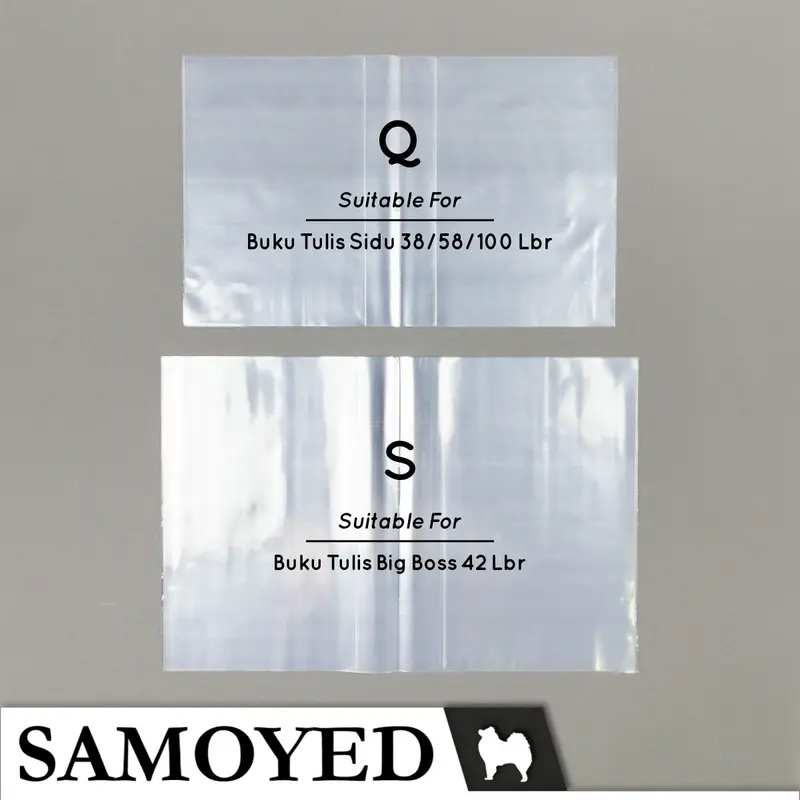 Sampul Buku Tulis Plastik Transparan / Bening / Plastic Transparent / Clear Slip On Book Covers Samoyed BKCV-PS Uk. Sidu / Quarto / Kuarto / Kwarto / Big Boss / Boxy 2