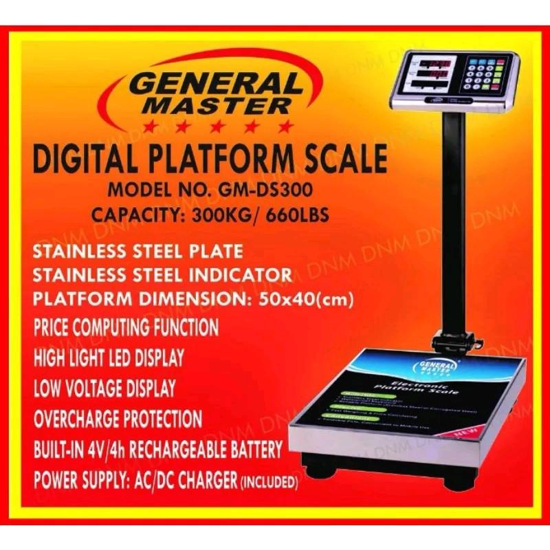 GENERAL MASTER DIGITAL PLATFORM SCALE 300kg - (50x40cm PLATFORM ...