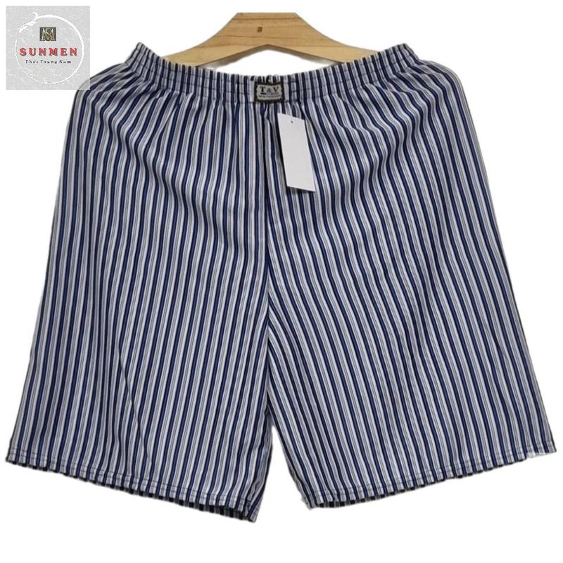 [COMBO 5 QUẦN] Quần Đùi Nam Kẻ Sọc Trắng Thun Co Giãn Mát Mẻ Chất Vải Mỏng Mặc Ngủ,Mặc Nhà 45-90kg