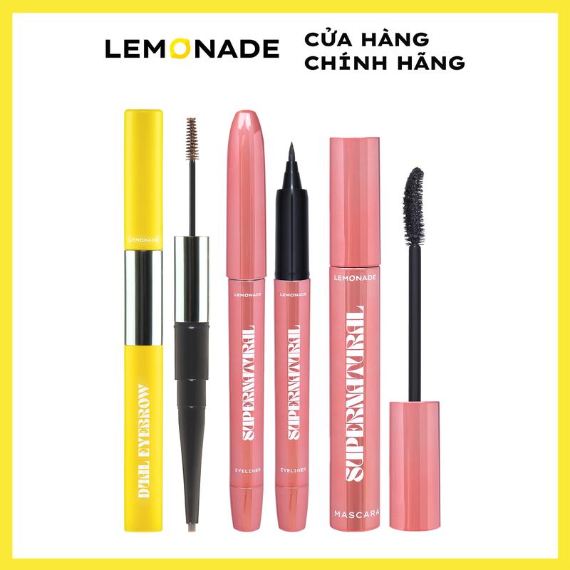 Combo 01 Chì kẻ mày 2 đầu Lemonade Dual Eyebrow 2.75g và 01 Bút kẻ mắt Supernatural Eyeliner 1g và 01 Chuốt mi Supernatural Mascara 7.5g