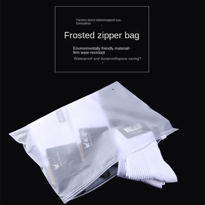 50Pcs With Air Hole Frosted Matte Storage Bag Reusable Sealed Clothing Packaging Travel Shipping Plastic Zipper Bag Cosmetic Storage 6