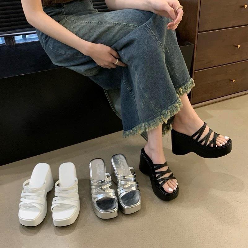 Dép lê nữ, lê xuồng đế cao 9p QC có hộp ( form 1.5 - MIỄN SHIP) shoes nữ DéP GiàY, xuồng 9p - mã SP. DX01