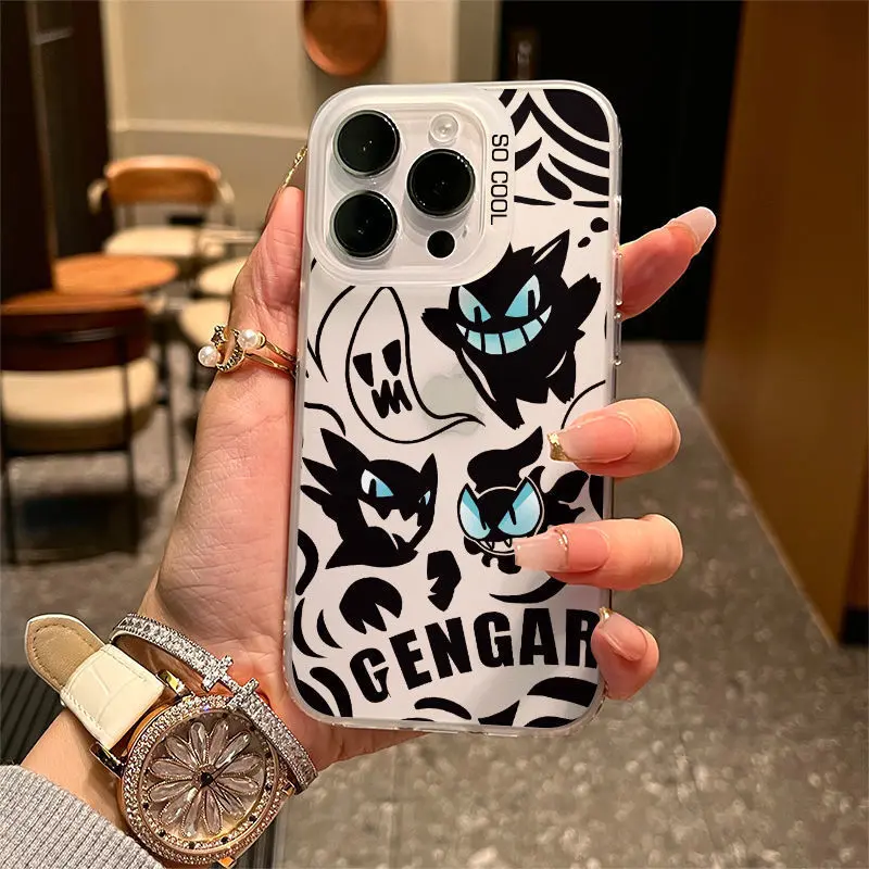 Ốp Lưng iPhone Gengar, Màu Đen, Tương Thích Với iPhone 15 / 14 / 13, Ốp Lưng, Tương Thích Với iPhone 15 Pro, Lì, Bảo Vệ Toàn Cạnh, Chống Sốc, Tương Thích Với iPhone 14 Pro Max, 11 / 12 1