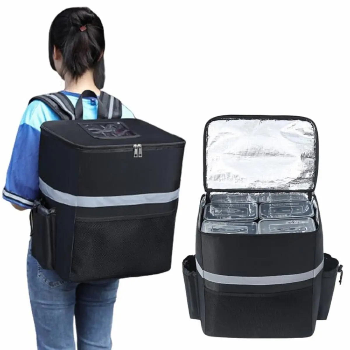 35L Extra Large Thermal Food Bag Cooler Bag Refrigerator Box Fresh Keeping Food Delivery Backpack Insulated Cool Bag