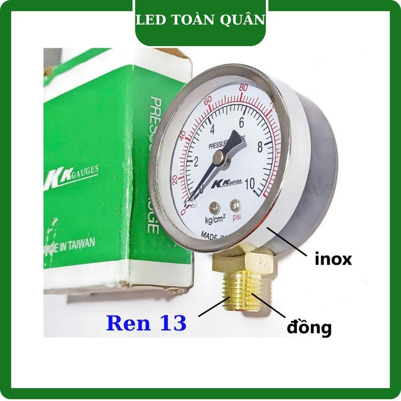   Chỉ đo áp khí nén  Đồng hồ đo áp KK Y-60 loại 10kg và 20kg chân ren 13mm 