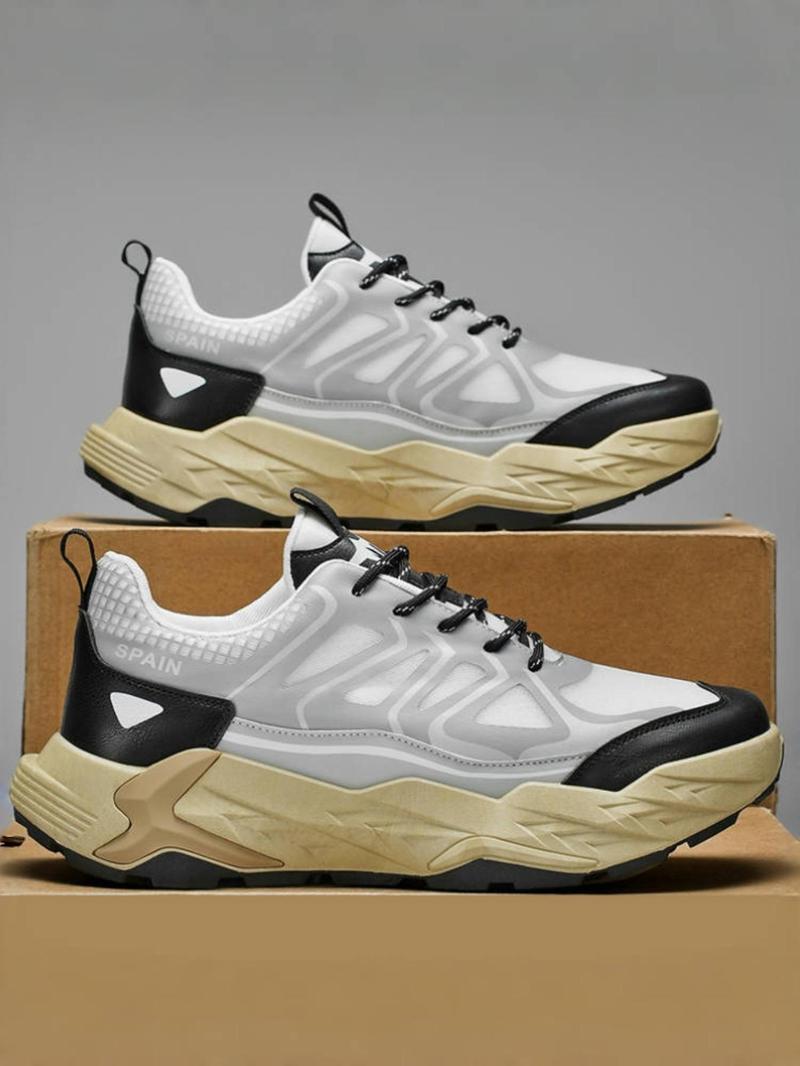 Product Introduction of Men's Sporty Lace Up Low Top Sneakers, Casual Breathable Comfortable Running Shoes, Non-slip Sports Shoes for Climbing, Gym Workout, Cross Training, Closed 7