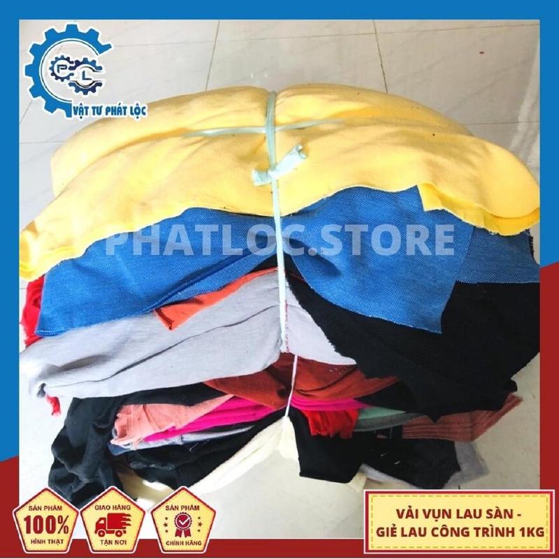  Vải vụn lau sàn - Giẻ lau công trình máy móc   1KG  