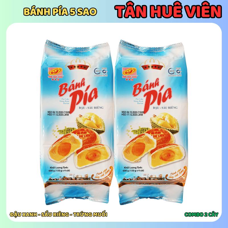 Bánh Pía Tân Huê Viên, Combo 2 Cây Bánh Pía 5 Sao Nhân Đậu Xanh Sầu Riêng Trứng Muối, Đặc Sản Sóc Trăng, Food
