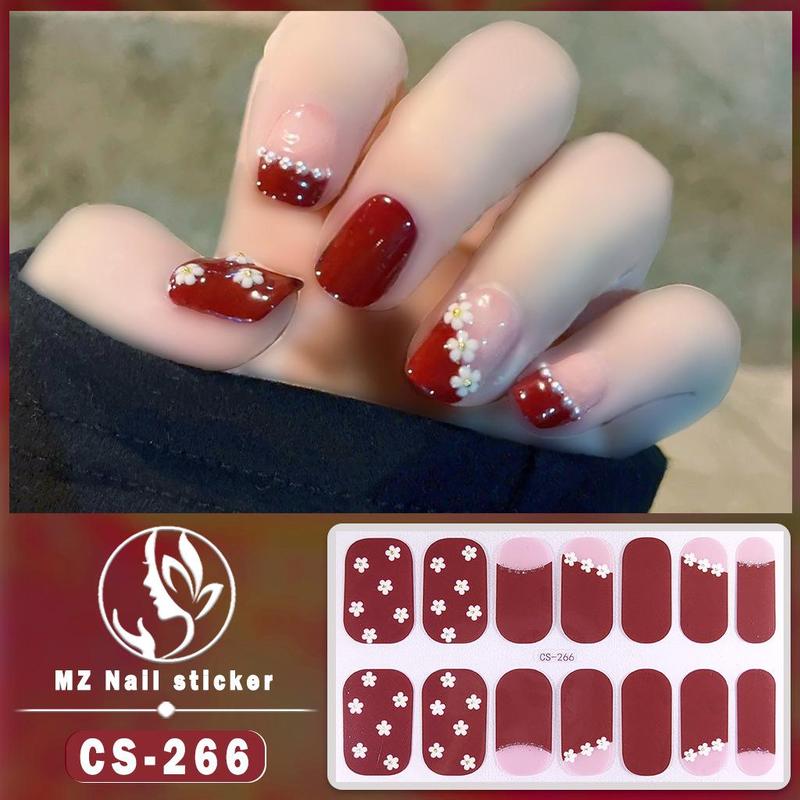 Miếng Dán Móng Tay Dễ Thương, Dòng CS, 14 Miếng Dán / Tờ, Thiết Kế Phim Hoạt Hình, Lá Vàng, Thời Trang, Có Thể Bị Rách Và Bền, Tự Làm, Miếng Dán Móng Tay Nữ Đẹp