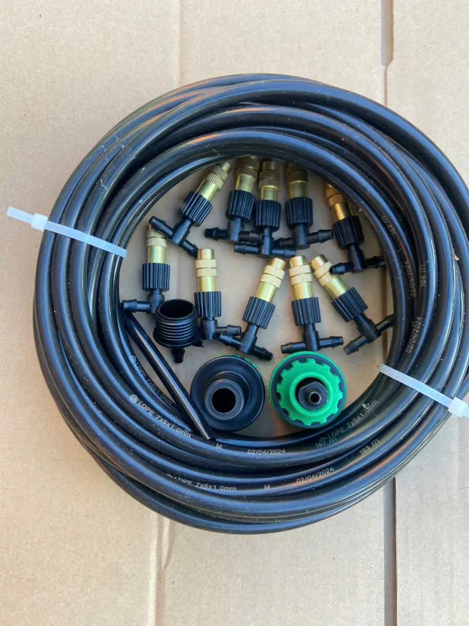 10 béc đồng , phun tưới gắn T 6MM 10mét dây 6mm cút nối nhanh đa năng găn vào vòi nước máy tuoicay,