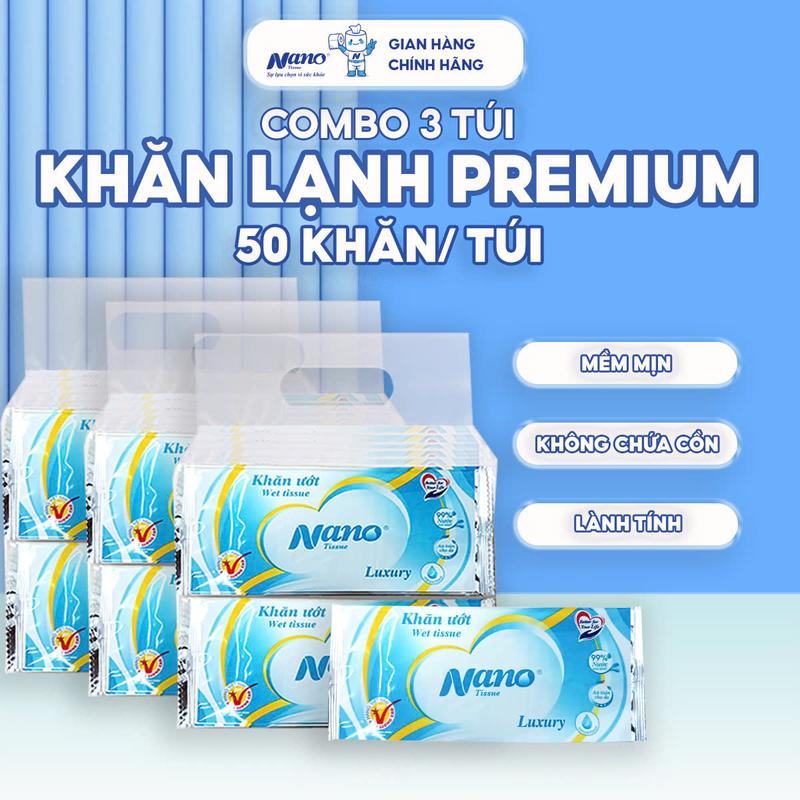 Combo 150 tờ khăn lạnh Nano premium 24x23cm, khăn ướt 1 tờ cao cấp dùng cho quán ăn - Nano Tissue 2