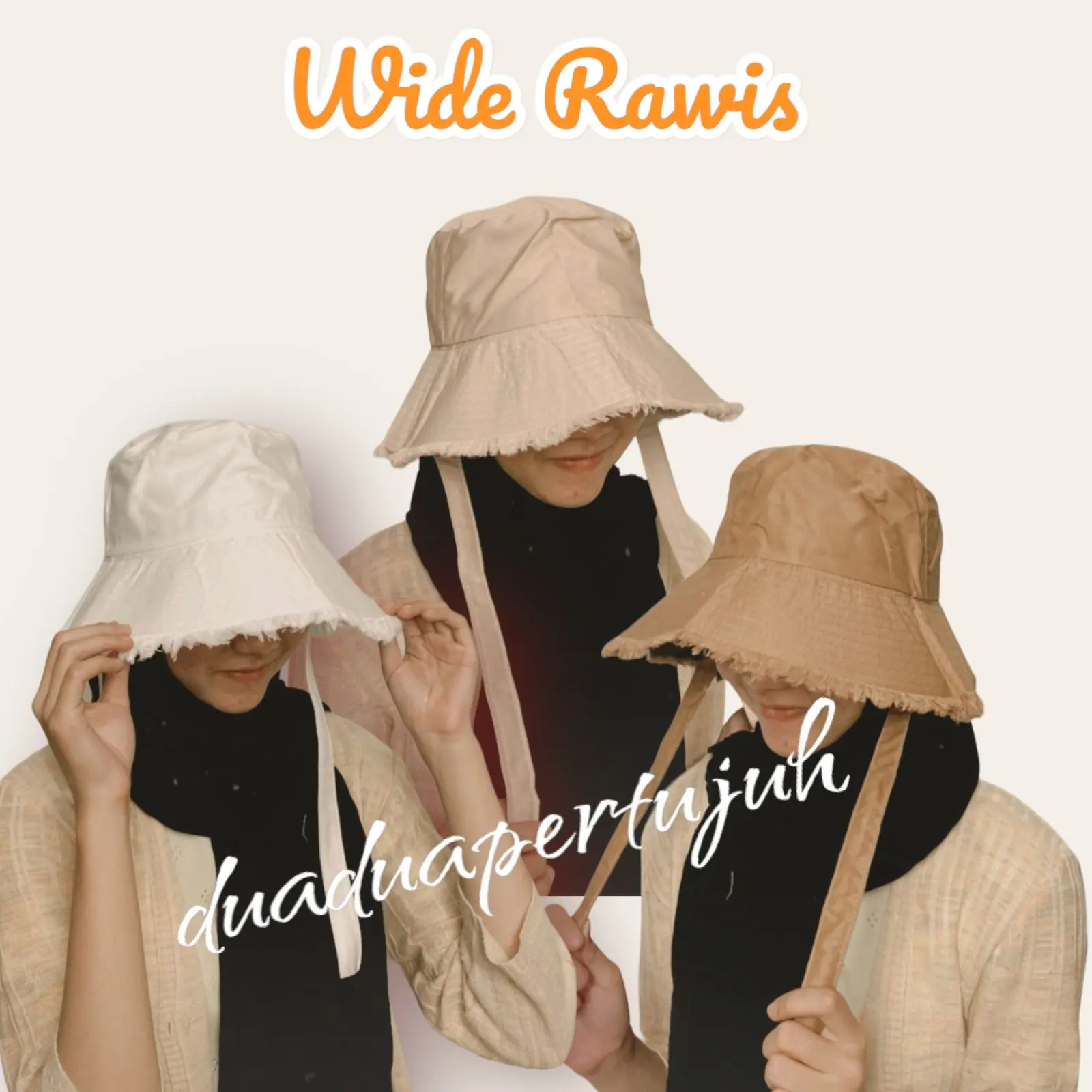 BUCKET WIDE RAWIS ATAU RUMBAI BUCKET HAT LEBAR WANITA
