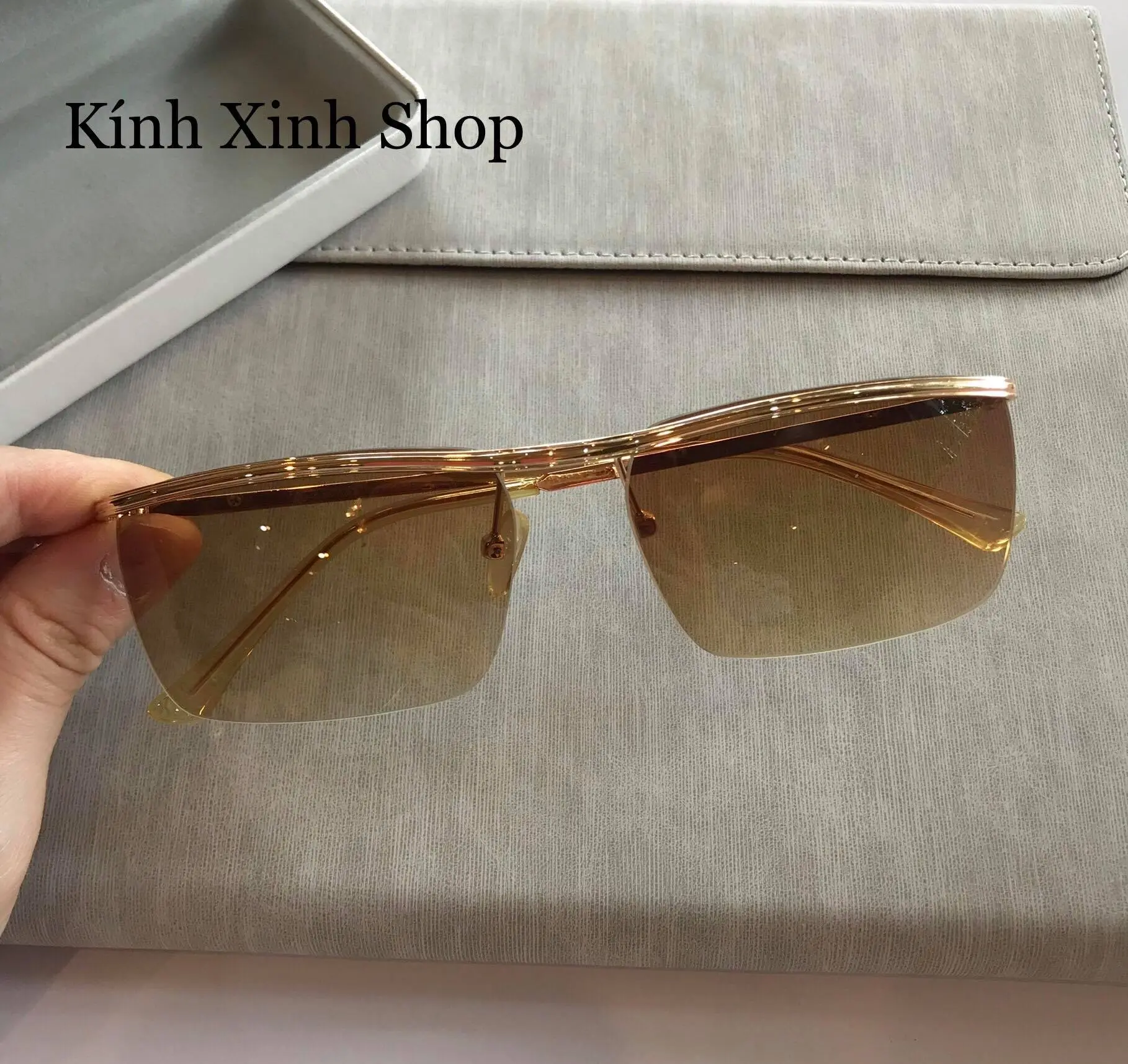 Kính râm nam Solex Amor 14K ve vàng cao cấp Fullbox phụ kiện