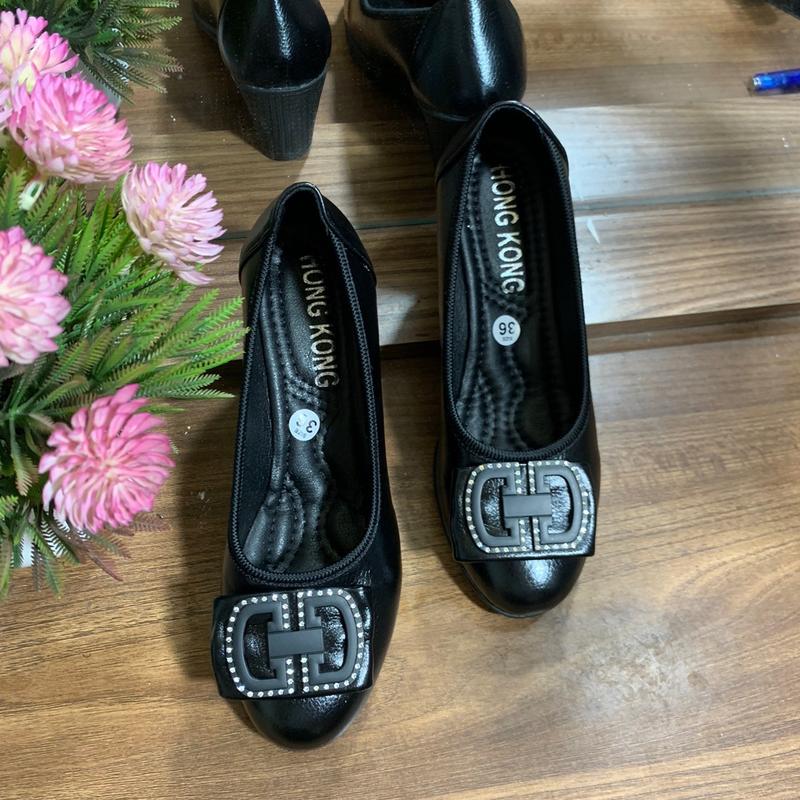 Giày xuồng Mũi tròn đế 5 phân đen cho nữ - Size 35-41 Shoes Women