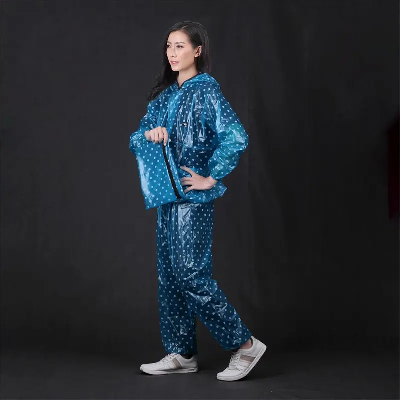 Jas Hujan Wanita Cewek Perempuan Setelan Motif Polkadot Original CL 168 IFS 1 2