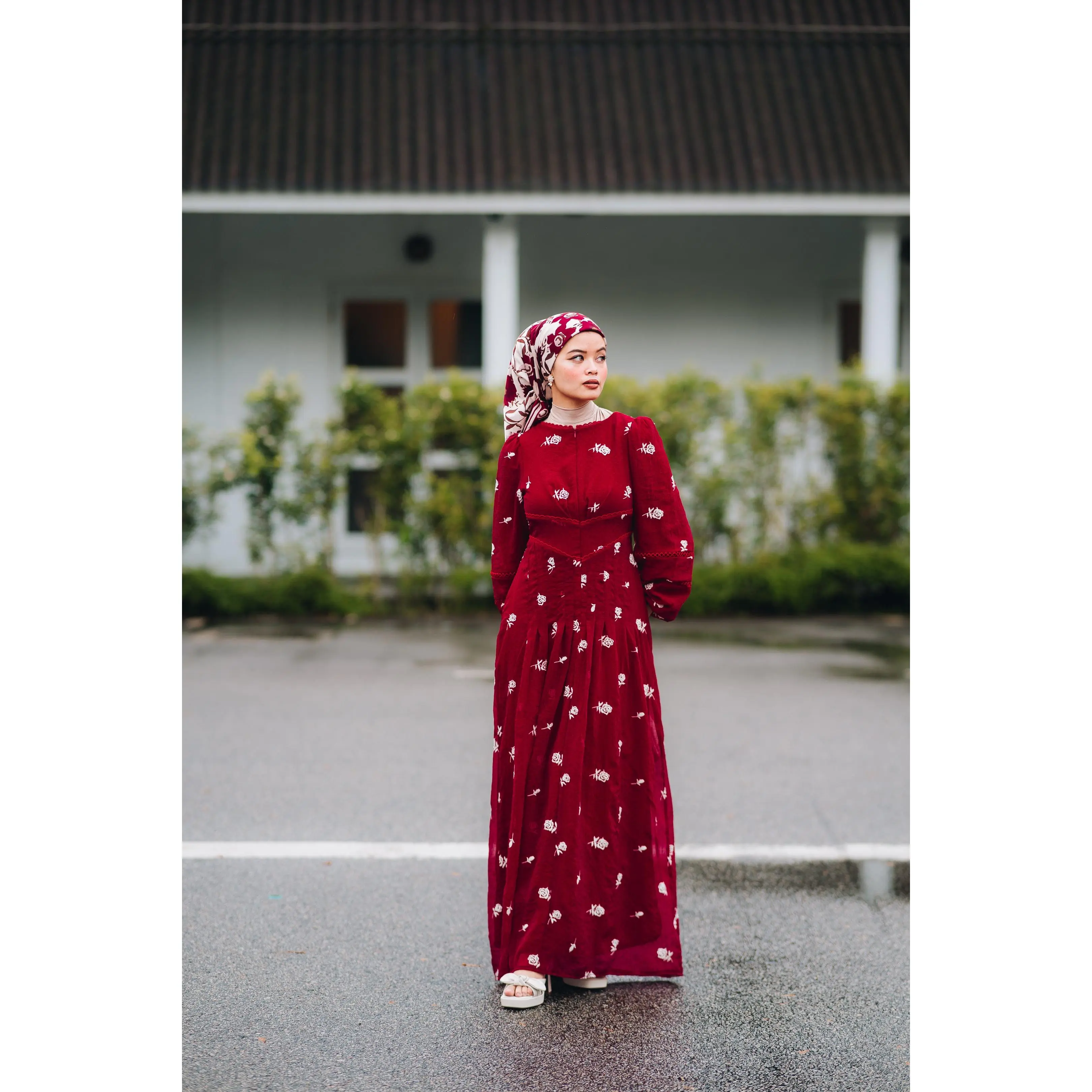 Blair Chiffon Embroidery Lace Dress - Floral Reverie TheBubblygem Collection
