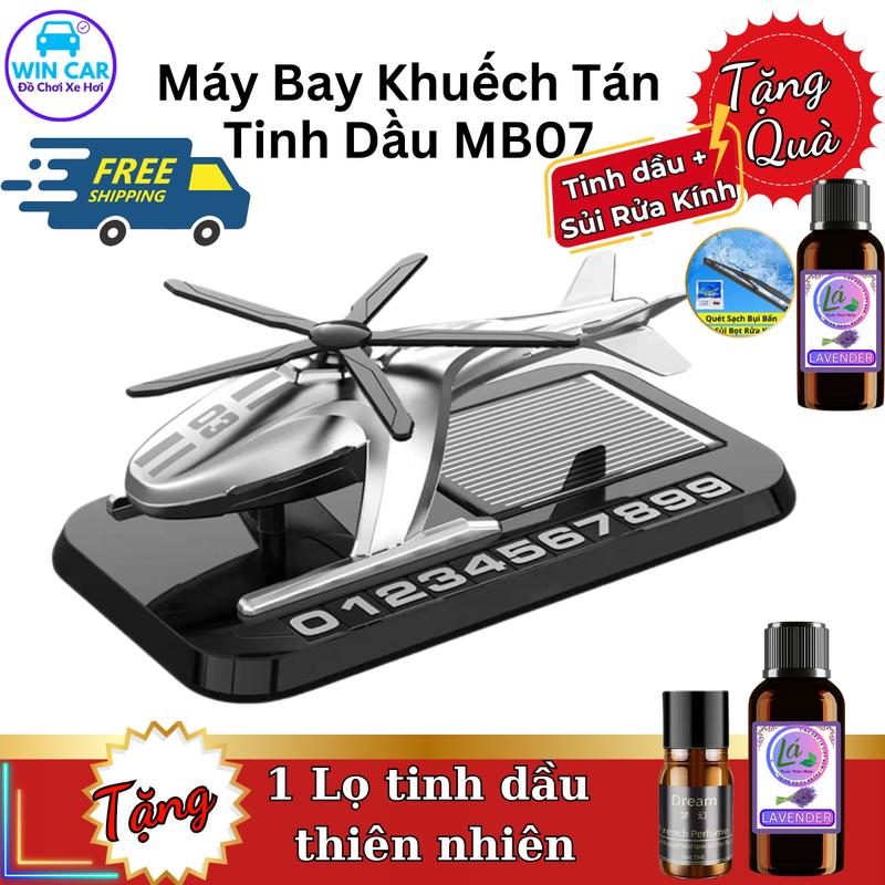 Máy bay khuếch tán tinh dầu kiêm bảng số năng lượng mặt trời MB07 trang trí ô tô, xe hơi Nội Thất (tặng tinh dầu + lọ treo) phụ kiện ô tô