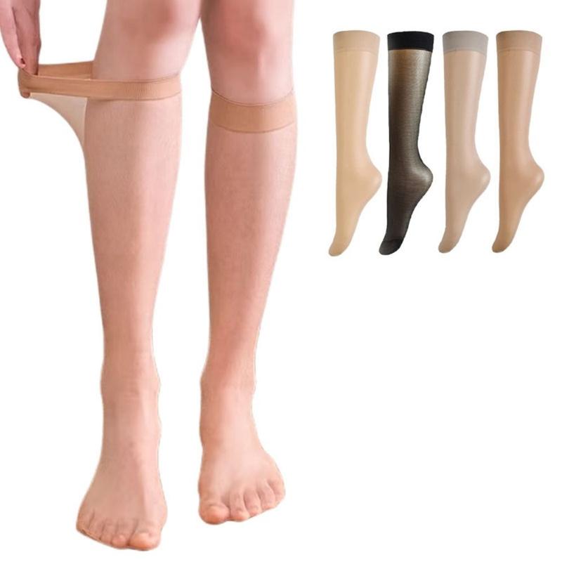 Tất Nylon Siêu Mỏng, Độ Đàn Hồi Cao, Màu Trơn Thấm Hút Mồ Hôi, Chống dính, Dành Cho Nữ, Tất Dài, Thoáng Khí, Độ Đàn Hồi, Tất Vô Hình Thích Hợp Cho Mùa Thu, 1 Đôi 5