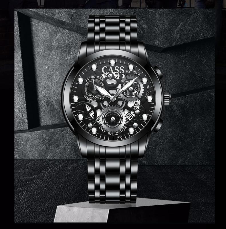 Product Introduction of JAM TANGAN PRIA IMPORT 2024 NEW CASS MEN'S WATCH FASHION HOLLOW BUSINESS WATCH TREN WATERPROOF NIGHT LIGHT LUMINOUS QUARTZ QUARTZ SEGOOD WATCHES 14