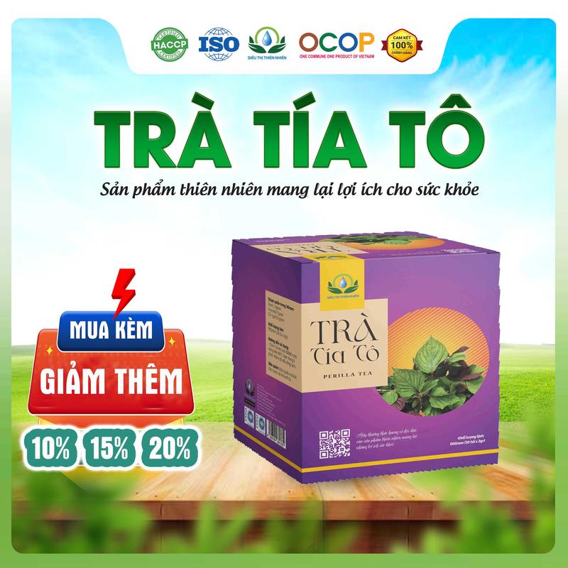 Trà Tía Tô Hộp 30 Túi Lọc Siêu Thị Thiên Nhiên Nước Trà Chè trà gc bột trà khô mộc Tea Chua