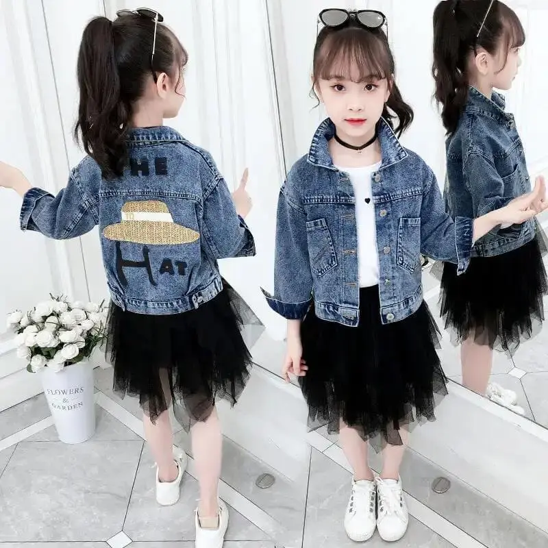 Áo Khoác Jean Cho Bé Gái, Phong Cách Hàn Quốc, Hàng Mới Về Mùa Xuân 2021, Quần Áo Trẻ Em, Thích Hợp Cho Mùa Xuân Và Mùa Thu, Áo Phong Cách Phương Tây, Áo Khoác Bé Gái, Mặc Ngoài