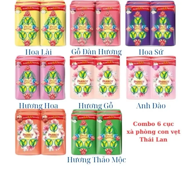 Combo 6 cục xà phòng Vẹt Thái Lan 55g / cục Dưỡng Da Body 0
