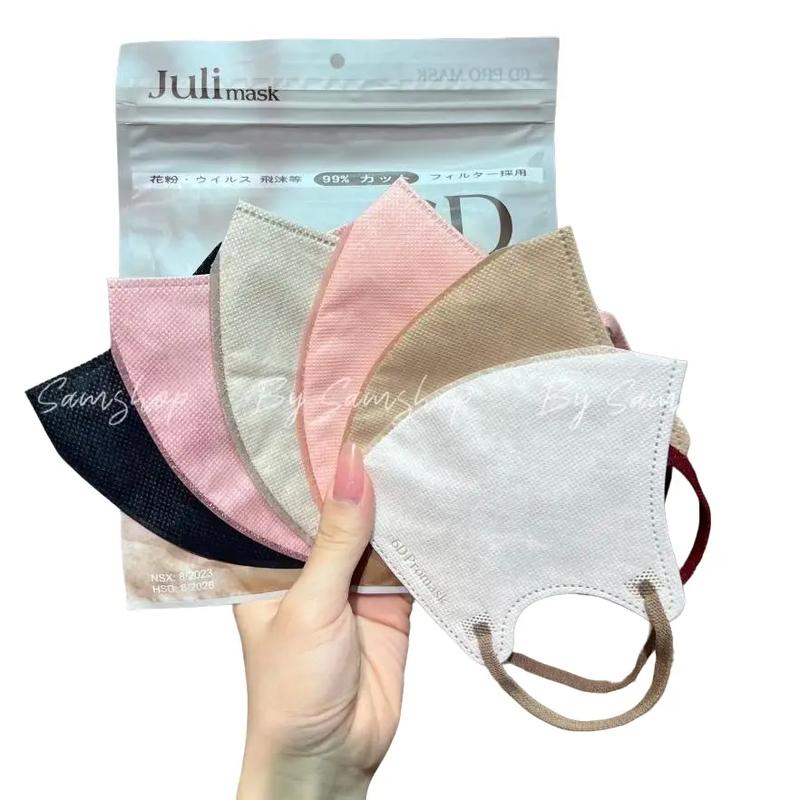 SET 100 chiếc khẩu trang 6D JULI pro mask mẫu mới hottrend 2023, quai êm, màu đẹp Accessories Phụ Kiện Che Mặt khautrang julimask Women Móc Khoá