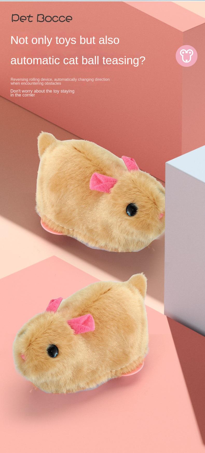 Product Introduction of New Popular Electric Rabbit Hamster Rolling Ball Playing Cat Electronic Plush Dog Cat Machine Pet Toys 6
